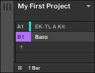 Applying Effects Loading Effects 6.1.2.1 Loading an Effect into a Plug-in List in the Software 1. In the top part of the MASCHINE window, click the Group Bass to select it. 2.