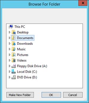 3. Navigate to the folder in which you want to save the deployment logs. To save the logs to a new folder, click Make New Folder. Type a name for the new folder and press Enter. 4.