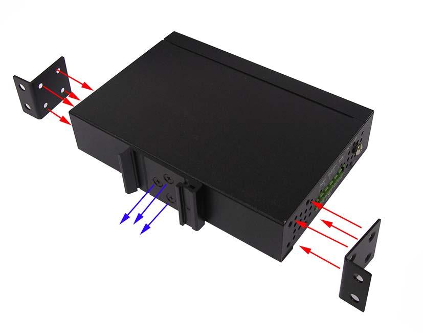 Wall Mount Plate Mounting Follow the steps below to mount the industrial media converter with wall mount plate. 1.