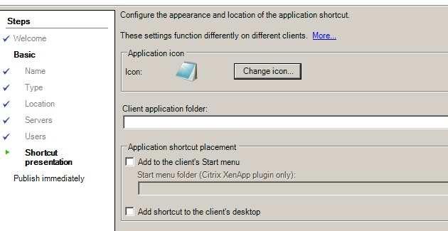 A. Publish the applications as Content instead of Applications. B. Create a folder under the Application node and put the specific application in the folder. C. In the application properties, in the location section, change the working directory to match the folder name.