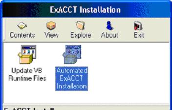 6. The following box will display, welcoming you to the ExACCT Installation program.