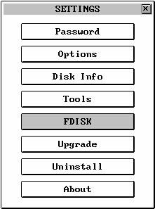 7. FDISK 9. UNINSTALL 8. UPGRADE You can find it in [Reborn Card Boot Menu]. Press [F10] [FDISK]. This feature is for repartitioning hard disk space without uninstalling Reborn Card.
