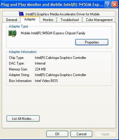 Evaluating the Video To identify the type of video card in your system: At the Desktop, right- click Select Properties At the Display