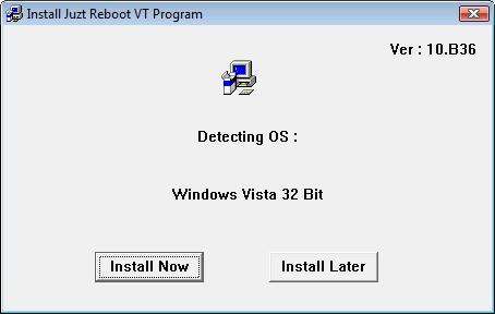 Click OK to install Juzt-Reboot Vista driver.