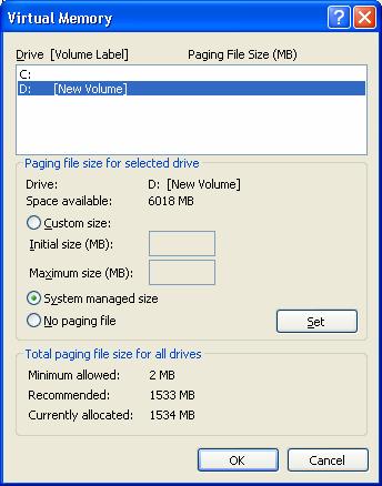 Changing Windows Swap File/Virtual Memory Location All versions of Windows require a Swap (or Paging) file while running. The location of this file is typically on the system drive (drive C:).