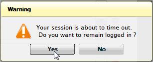 Note: If your workstation is inactive for a period of time, the system will ask if you want to continue. If you do not respond, it will automatically log you out.