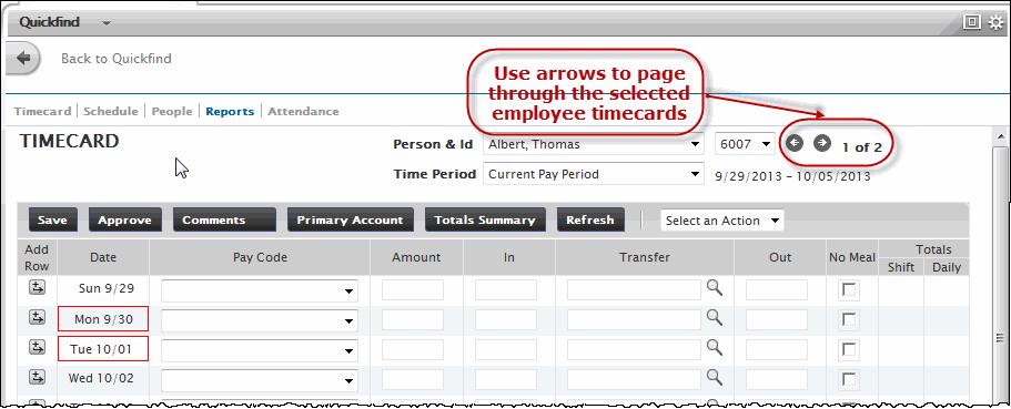 OR Use Crtl + Click to select multiple employees or Actions ~ Select All. The selected employees records are highlighted. 6.