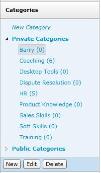 Categories Quick Filter The Categories Quick Filter lists Categories to which you have access. The number of calls in a category appears in parentheses.