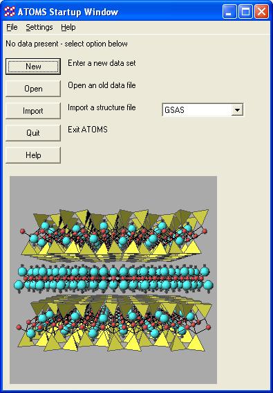 Conveniently, ATOMS allows to import GSAS files. Click on the Import button (Fig. 67).