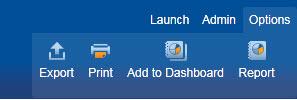 Click this to slide the menu to the left to reveal the other options. The Launch Menu The Launch Menu on the right of the header gives you access to the Reports Manager.
