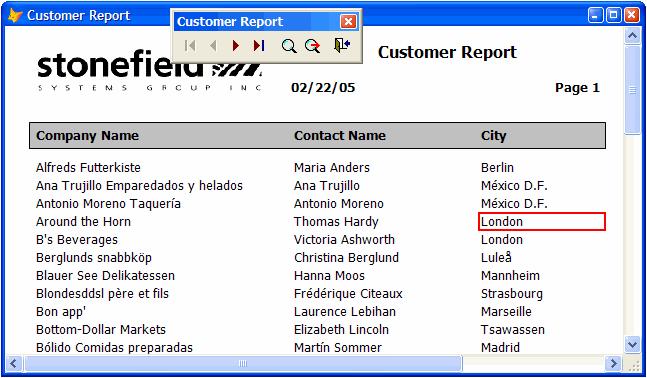 Figure 1. SFPreviewForm highlights found text, adding an important feature to a report preview window.
