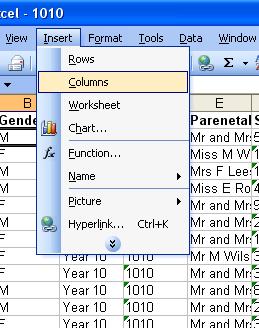 Using the Convert Text to Columns Wizard You have probably noticed that the students' forenames and surnames are in one