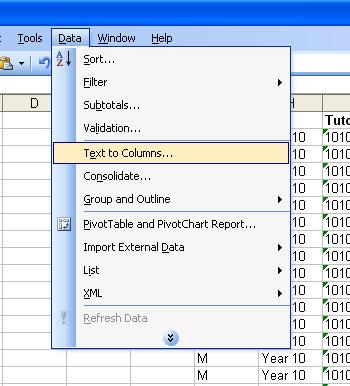 We can get Excel to split the data from column A into more than one column, but unless we insert columns first the data in