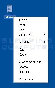 Windows Explorer: File/Folder/Drive Operations (right click menu) Open opens
