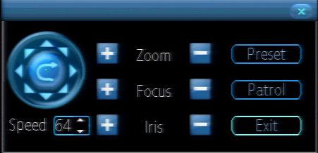 3.5.1 PTZ Presets, Patrols & Patterns The controls on the PTZ panel include: 1. Directional Pad/Auto-scan Buttons: Controls the movements and directions of the PTZ.