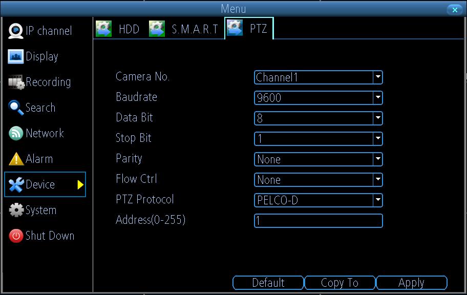 2 Configuring PTZ Settings Settings for a PTZ camera must be configured before it