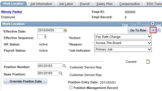 Position Title Change To update a position title, an HR Coordinator would add an effective dated row in Position Data using the Reason Code UPD which does not automatically updated the incumbent s
