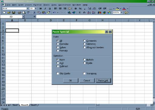 Since a Paste Special was used, any data refreshed in sheet 1 will also refresh the associated fields linked in sheet 2.