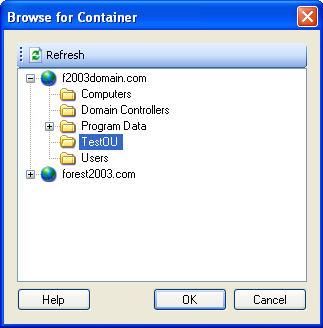 User Manual a. Expand the required domain until you reach the container where you want to create the group. b. Click the container to select it, and then click OK to close the dialog box.