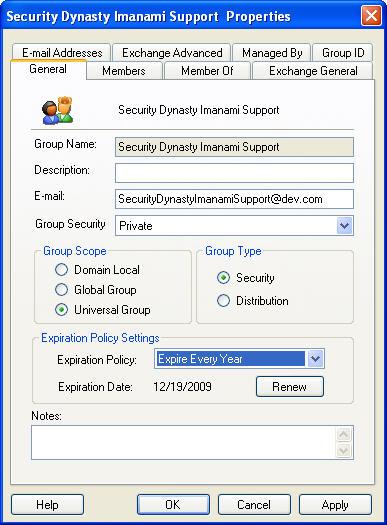 Part 3 - Automate Figure - The General tab of the Properties dialog box To change the expiration policy of multiple groups, follow the instructions below: 1.