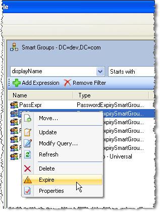 Part 3 - Automate Figure - The Expire command on the shortcut menu When a group expires, "EXPIRED_" prefix is added with the group name and it moves to the Expired Groups node.