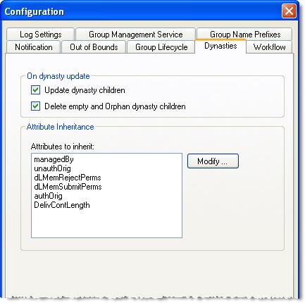 User Manual 1. On GroupID Management Console, click Configurations. 2. Click Modify System Configuration. This displays the Configuration dialog box. On the dialog box: i. Click the Dynasties tab. ii.