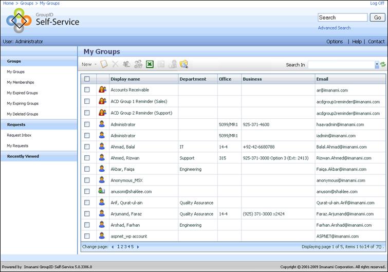 Part 2 - Self-Service Figure - Self-Service Portal in Groups mode Phonebook Mode This mode exposes