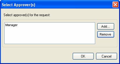 Click Add to display the Add Approver dialog box to select the required approver.