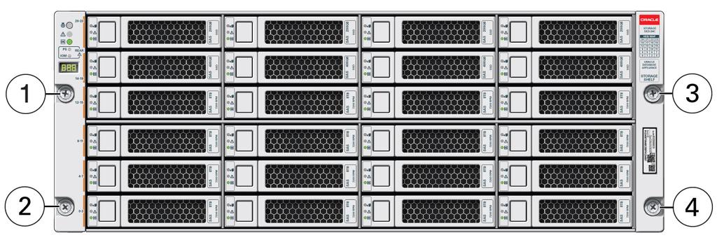 Install the Oracle Database Appliance X6-2-HA DE3-24C Storage Shelf Into a Rack 8.