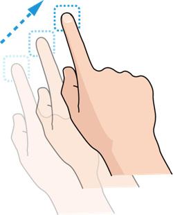 Drag To drag, press and hold your finger with some pressure before you start to move your finger. While dragging, do not release your finger until you have reached the target position.