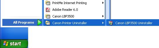 5 For Windows 2000 The [Canon LBP3500] printer icon is displayed in the [Printers] folder.