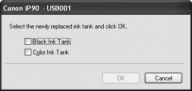 job. When an ink tank has been replaced, follow the procedure below to reset the ink counter. The low ink warning is only displayed properly if the ink counter is reset.