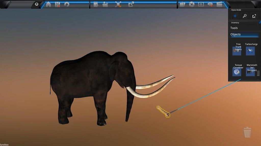 Drag the Female Arm and the Mammoth (w/ Skeleton) into the scene. 31. Close the Object Library for now. 32.