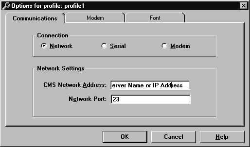Install and use theterminal Emulator Network connection settings After you select Network, you will see the following fields.