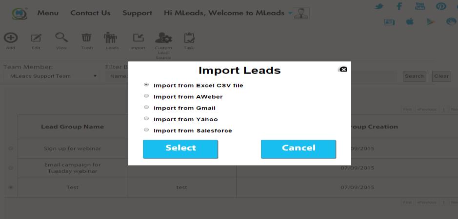 Page 35 of 72 Import Leads Importing records from external sources to MLeads is one of the most important lead creation activities for marketing and sales.