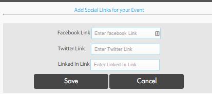 Page 62 of 72 Add Social Media links for your Event Event Organizer can connect with Social media and they can share registration