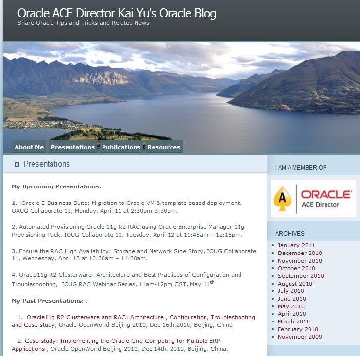 Thank You and QA Visit Kai Yu s Oracle