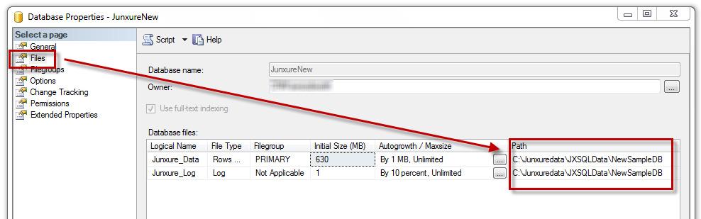 NEXT: The Junxure database is typically saved under the JunxureData\JXSQLData folder on your server.