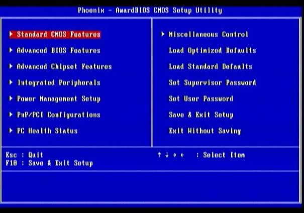 Figure 3-1 Standard CMOS Features Use this Menu for basic system configurations. Advanced BIOS Features Use this menu to set the Advanced Features available on your system.