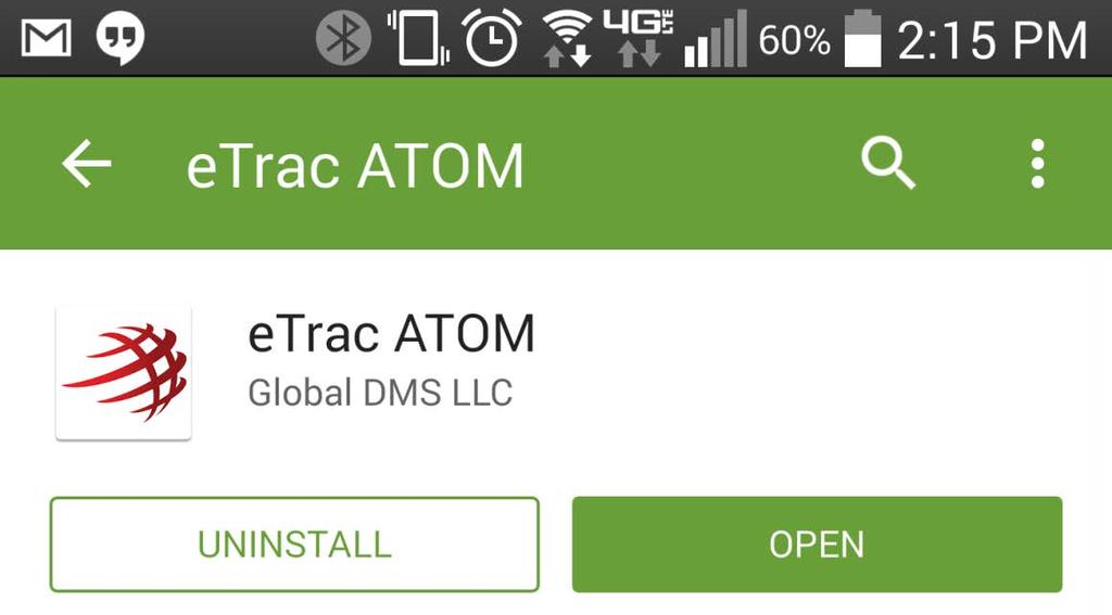 When ATOM has been installed, an option to open the app will
