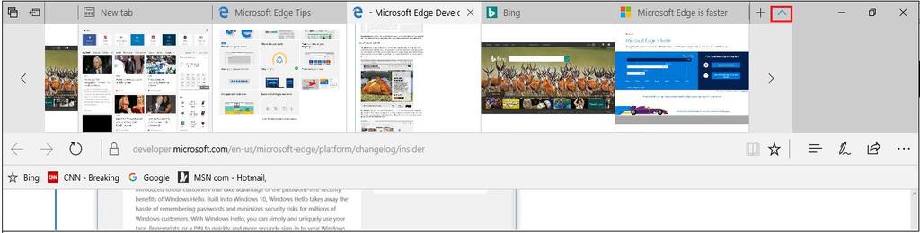Select Hide tab previews next to your tabs on Microsoft Edge browser to hide the tab