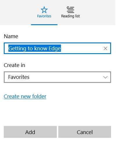 Page 6 Getting the most out of Microsoft Edge 3. Switch the toggle under Sync to On. Managing Favorites Saving a site as a Favorite is a simple way to remember sites you like and want to visit often.