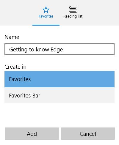 Page 7 Getting the most out of Microsoft Edge Import Favorites To import Favorites from another browser, follow these steps: 1. Select Favorites.