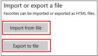 Page 8 Getting the most out of Microsoft Edge Import/export Favorites to/from an HTML file Microsoft Edge has a new feature to export/import Microsoft Edge favorites to/from an HTML file.