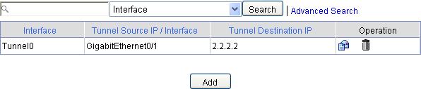 Configuration task list Table 1 GRE over IPv4 tunnel configuration task list Task Creating a GRE over IPv4 tunnel interface Configuring a route for packet forwarding through the tunnel Remarks