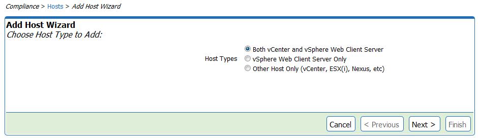 Post Installation Tasks Adding the First HTCC-Protected Host Adding vcenter Server Managed Hosts Before you can add host(s) managed by vcenter Server, you must add vcenter Server as a host to your