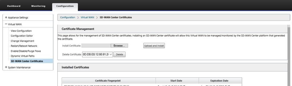Installing the SD-WAN Center Certificate Mar 01, 2018 To establish a connection between the SD-WAN Center and the SD-WAN Master Control Node (MCN), download the SSL certificate from the SD-WAN Center