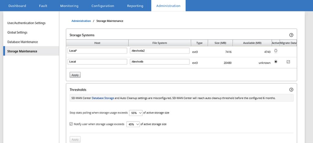 Switching the Active Storage to the New Data storage Mar 01, 2018 In SD-WAN Center, you can switch the active storage to the data store you created on your virtual server.