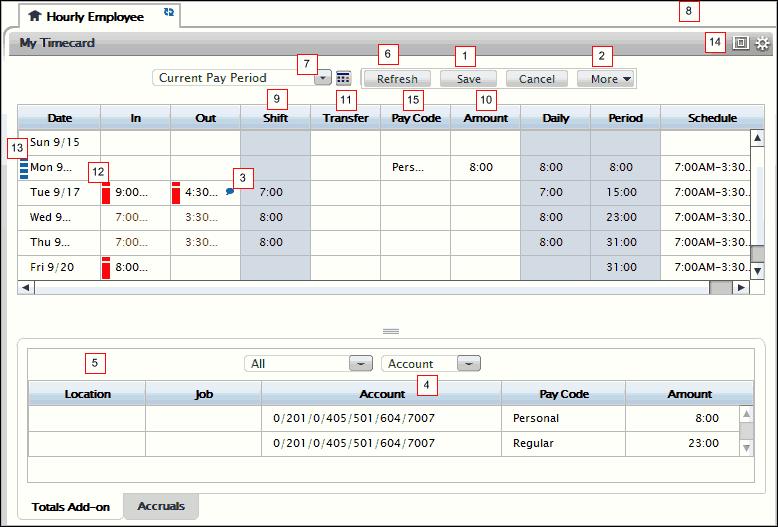 My Timecard Workspace Summary To open your timecard, drag the My Timecard widget to the primary view.