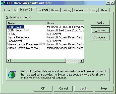 Creating a DSN for the Enhanced Reporting Database Creating a DSN for the Enhanced Reporting Database In order to export int1 and text1 fields of the personnel database without having to specifically